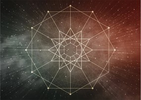 Kép - Kozmikus dodekagram (üvegen) (70x50 cm)
