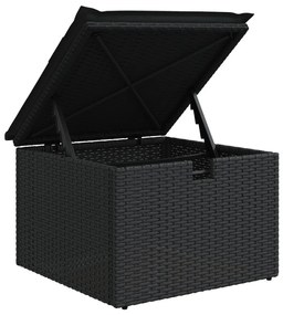 6 db-os Kerti Kanapé Szett Párnákkal, Fekete Poli Rattan