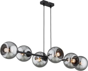 Brilagi - Csillár kábellel DIOR 6xE27/60W/230V fekete/füstszürke