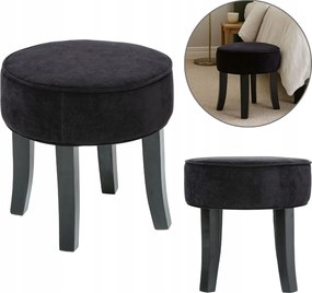 Zsámoly Szék Velúr Ülőfelület Előszoba Kényelmes Fekete Kompakt