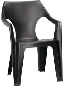 Manutan  Dante műanyag kerti szék, antracit%