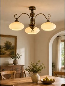 BRILAGI - Felületre szerelhető csillár MOLLERO 3xE27/15W/230V Ø 84 cm bronz/patina