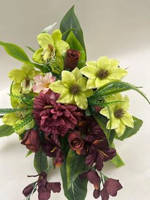 Kompozíció Virágok a sírhoz temető csokor virágtartó művirágok