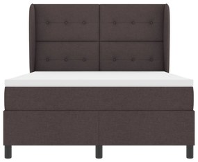 vidaXL Boxspring Ágy Mattal - Sötétbarna, 160x200 cm Szövet