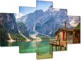 Festmények 150x105 Fa házikó a hegyekben