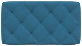 kék bársony fejtámla párna 80 cm