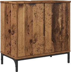 vidaXL Fürdőszobai mosdószekrény Öreg fa 60,5 x 33,5 x 61 cm Faanyag