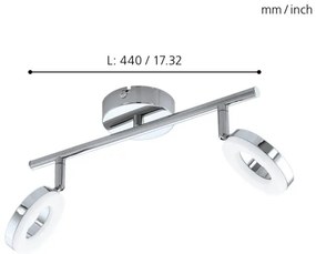 Eglo 94757 - LED Fürdőszobai lámpa GONARO 2xLED/3,8W/230V
