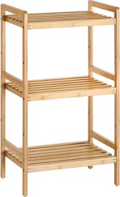 3 Szintes bambusz tárolópolc, 45 × 31,5 × 80 cm, natúr