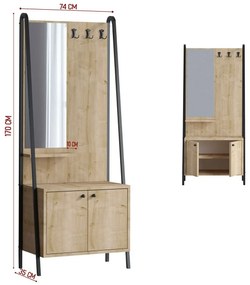 Faliakasztó cipővel Lumi Oak and Black