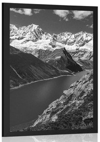 Poszter Patagonia Nemzeti Park Argentínában fekete-fehérben