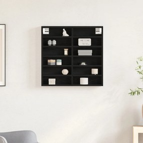 Vitrine Szekrény Fekete Tölgy 60x8,5x58 cm Műanyag