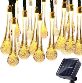 Napelemes Karácsonyfa Fényfüzér Vízálló Könnycsepp 30 Led 6M