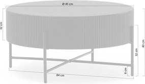 Corbi dohányzóasztal 80 cm nappaliba - sötét dió / matt fekete