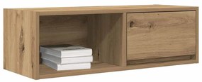 kézműves tölgy színű szerelt fa TV-szekrény 80x31x25,5 cm
