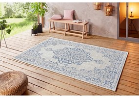 Tilos kék-krémszínű kültéri szőnyeg, 80 x 150 cm - NORTHRUGS
