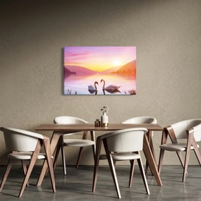 Szerelmes hattyúk képe (90x60 cm)