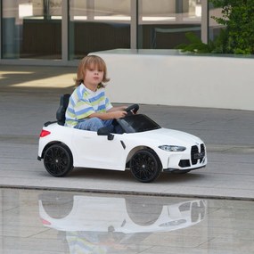 AIYAPLAY Elektromos gyerekautó BMW M4, hang és fény, 3-5 km/h, távirányítóval, fehér