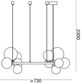 Ideal Lux - LED Csillár zsinóron PERLAGE 11xG9/3W/230V átm. 73 cm arany/füstös