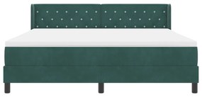 Boxspring Ágy Matraccal Sötét Zöld 180x200 cm Bársonyos