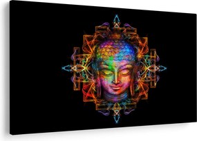 Kép - Buddha mellszobra neon színekben (90x60 cm)