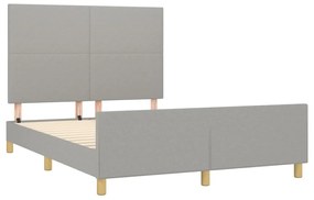 világosszürke szövet ágykeret matrac nélkül 140 x 190 cm