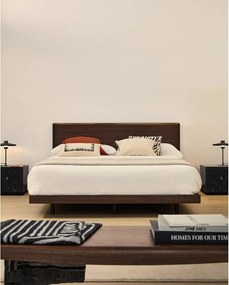 Barna nyírfa franciaágy ágyráccsal 180x200 cm Norlen – Kave Home