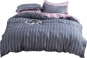 Szürke-rózsaszín Csíkos Ágyneműhuzat Glamour Csíkos 200x220