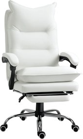 Vinsetto Irodai Szék Ráfektetési Funkcióval, Ergonomikus Íróasztali Szék, Magasságban Állítható Forgószék Lábzsámollyal, Párnázott, 135 kg Terhelhetős