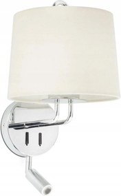 Faro Montreal fali lámpa króm/bézs Led olvasólámpával