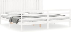 vidaXL tömör fa ágykeret fejtámlával 200 x 200 cm