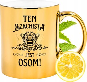 Prémium Arany Csillogó Bögre Sakkozónak Ajándék Nyomtatott Fotóval