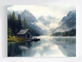 Vászonkép Canvas Tájkép Norvégia Hegyek Tó Fjord Kikötő 80x60