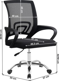Irodai szék, fekete/fekete, DEX 4 NEW