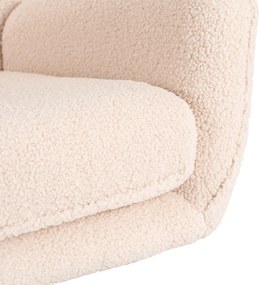Fotel Bujany JACKSON Beżowy Boucle/Dąb