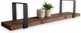 Loft könyvespolc falra akasztható vastag tömör fa 50cm x25cm