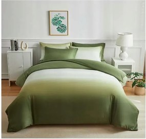 Paplanhuzat 135x200 cm és párnahuzat 80x80 cm zöld-fehér