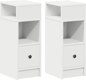 vidaXL 2 db fehér éjjeliszekrény fiókkal 25 x 31 x 66 cm