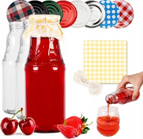 10x Üveg Palackok Gyümölcslé 330 ml Tinktúra Palack Szirup Kupak