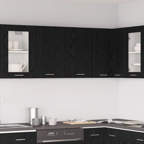 Fekete Tölgy Függőszekrény - 80x31x60 cm - Mérnöki Fából Készült