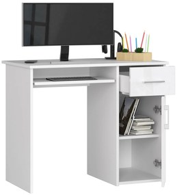 PC asztal Padma (fehér + fényes fehér). Akció -15%. 1068713
