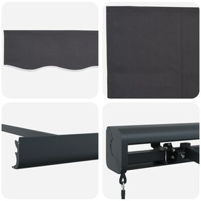 Kézi Behúzható Napellenző Antracit 500x300 cm