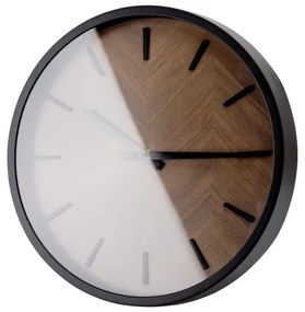 Fali óra 30 cm átmérő, 1xAA, fekete/barna