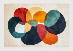 Poszter Keret Fa Absztrakt Mid-century Modern Bauhaus Retro 60x40