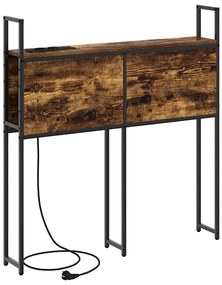 Tárolós Fejtámla Töltő Állomással Füstölt tölgy 100 cm Faanyag