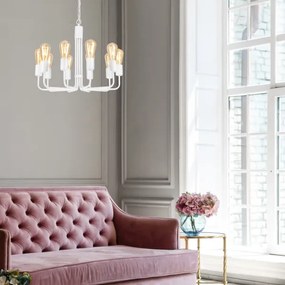 Csillár láncon TIFFANY 10xE27/60W/230V fehér