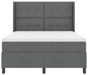 Boxspring Ágy Matrac nélkül Sötétszürke 160x200 cm Szövet