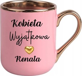 Bögre Rózsaszín Elegáns Ajándék Nőnap Nő Egyedi Név