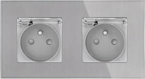 Dupla Kontakt Flex Üveg Aljzat Vízálló Flip-flop 2x1 Ezüst Szürke