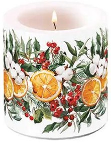 Karácsonyi átvilágítós viasz gyertya kicsi Téli Narancsvarázs